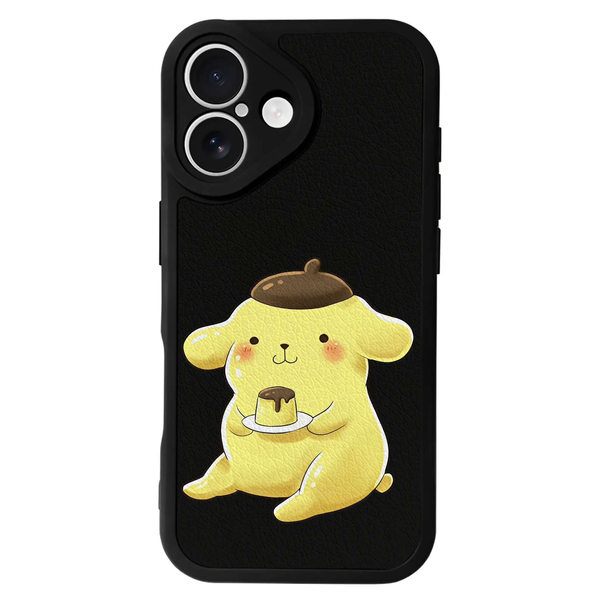 サンリオ グッズ,ポムポムプリン - IPhone 16シリーズ対応 ・ シリコンスマホケース ・ レザー調 ・ 高精度フィット ・ 耐衝撃 ・ ワイヤレス充電対応 ・ 精密カット